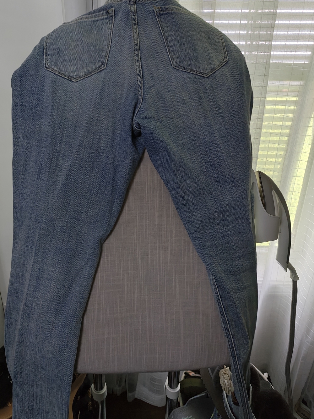 Women’s Light Blue Distressed Drama Jeans, with Chanel & Guccui Embellished - Picture 6 of 7